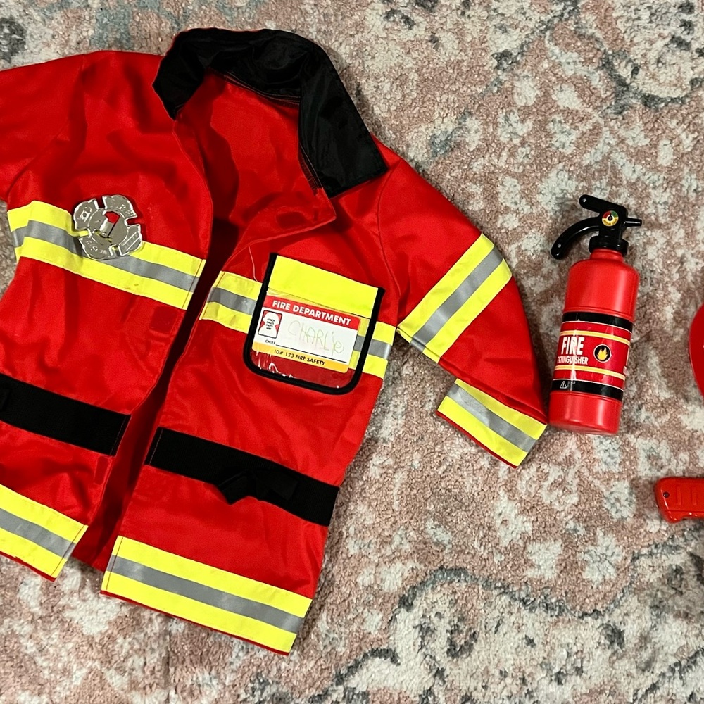 Kids Firefighter Costume Set - Red